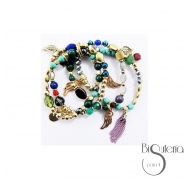 PULSERA 4 TIRAS CUENTAS