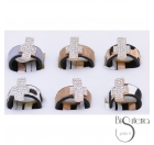 ANILLO CUERO METAL CRISTALES