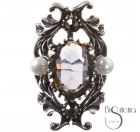 ANILLO METAL PERLA CRISTALES
