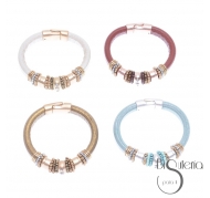 PULSERA CUERO ABALORIOS