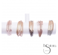 PULSERA CUERO TUBITOS METAL