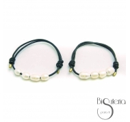 PULSERA CUERO PERLAS CULTIVADAS