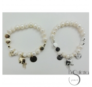 PULSERA CUENTAS METAL PERLAS CULTIVADAS