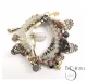    PULSERA 4 TIRAS CUENTAS METAL PIEDRAS