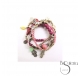 PULSERA 4 TIRAS CUENTAS METAL PIEDRAS