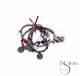PULSERA 4 TIRAS CUENTAS METAL PIEDRAS