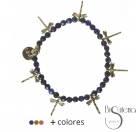 PULSERA PIEDRAS CUENTAS METAL